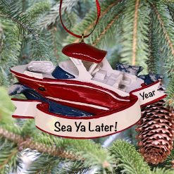 Nautical Speed Boat Personal Christmas Ornament