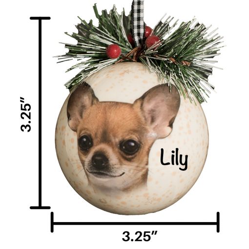 Chihuahua Decoupage Personalized Christmas Ornament Gift