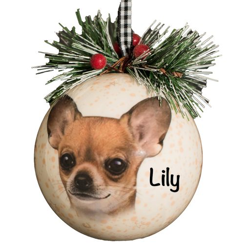 Chihuahua Decoupage Personalized Christmas Ornament Gift
