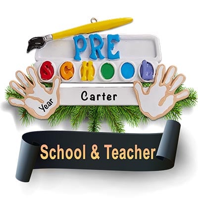 Personalized School and Teacher Ornaments
