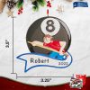 Pool 8 Ball Billiards Personalized Christmas Ornament