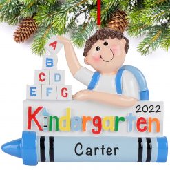 Kindergarten Boy Personalized Christmas Ornament