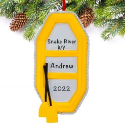 White Water Rafting Personalized Christmas Ornament