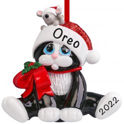 Black Cat Personalized Christmas Ornament