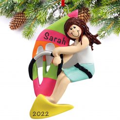 Wind Surfing Girl Christmas Ornament