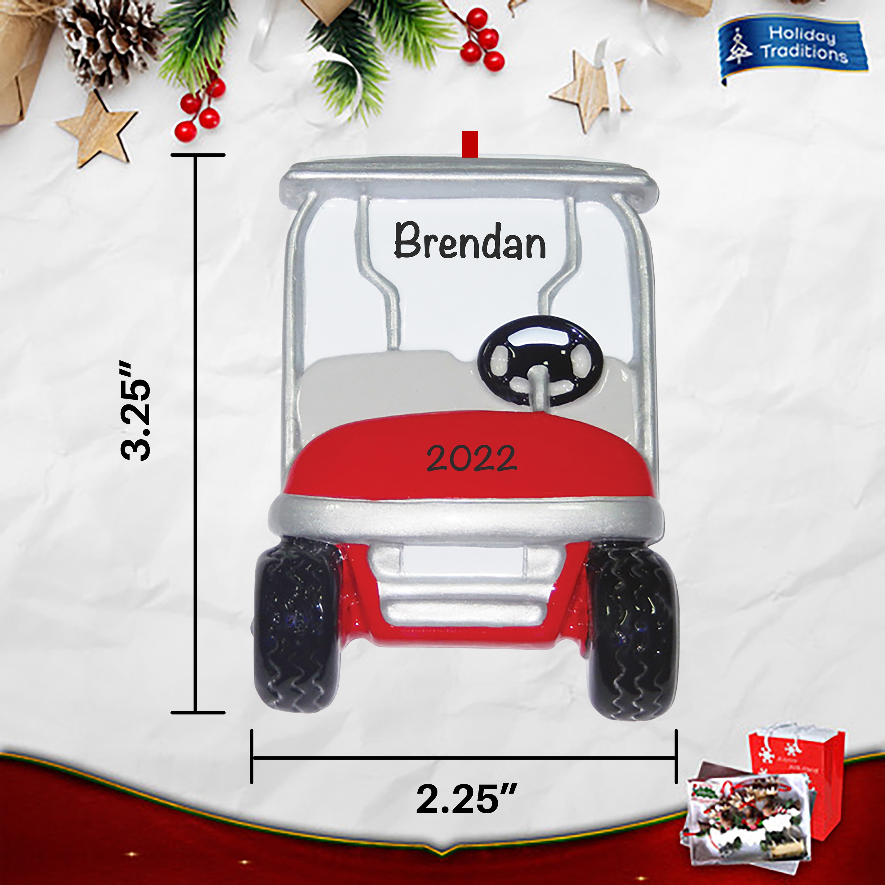 Golf Cart Personalized Christmas Ornament