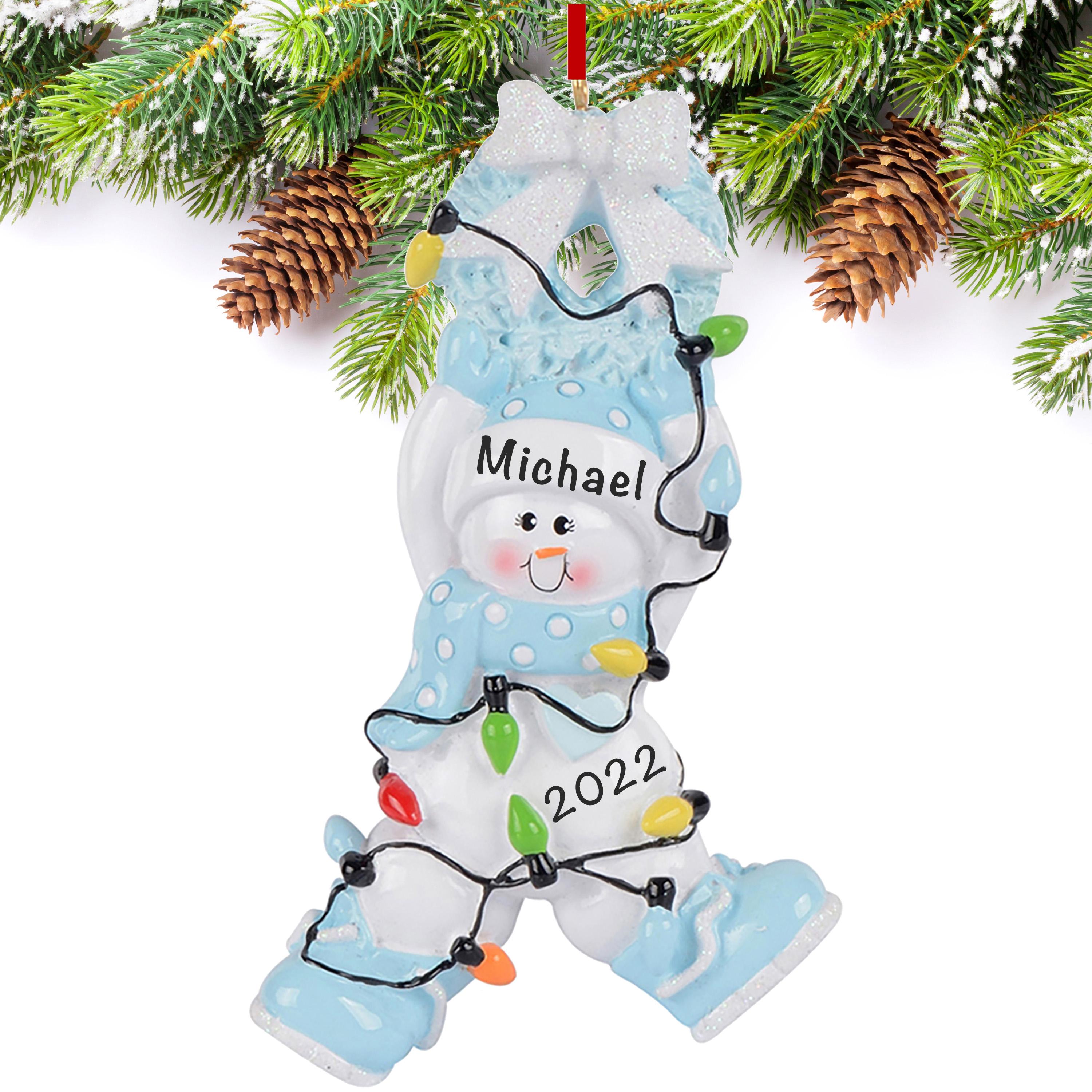 Baby Boy Christmas Lights Personalized Christmas Ornament
