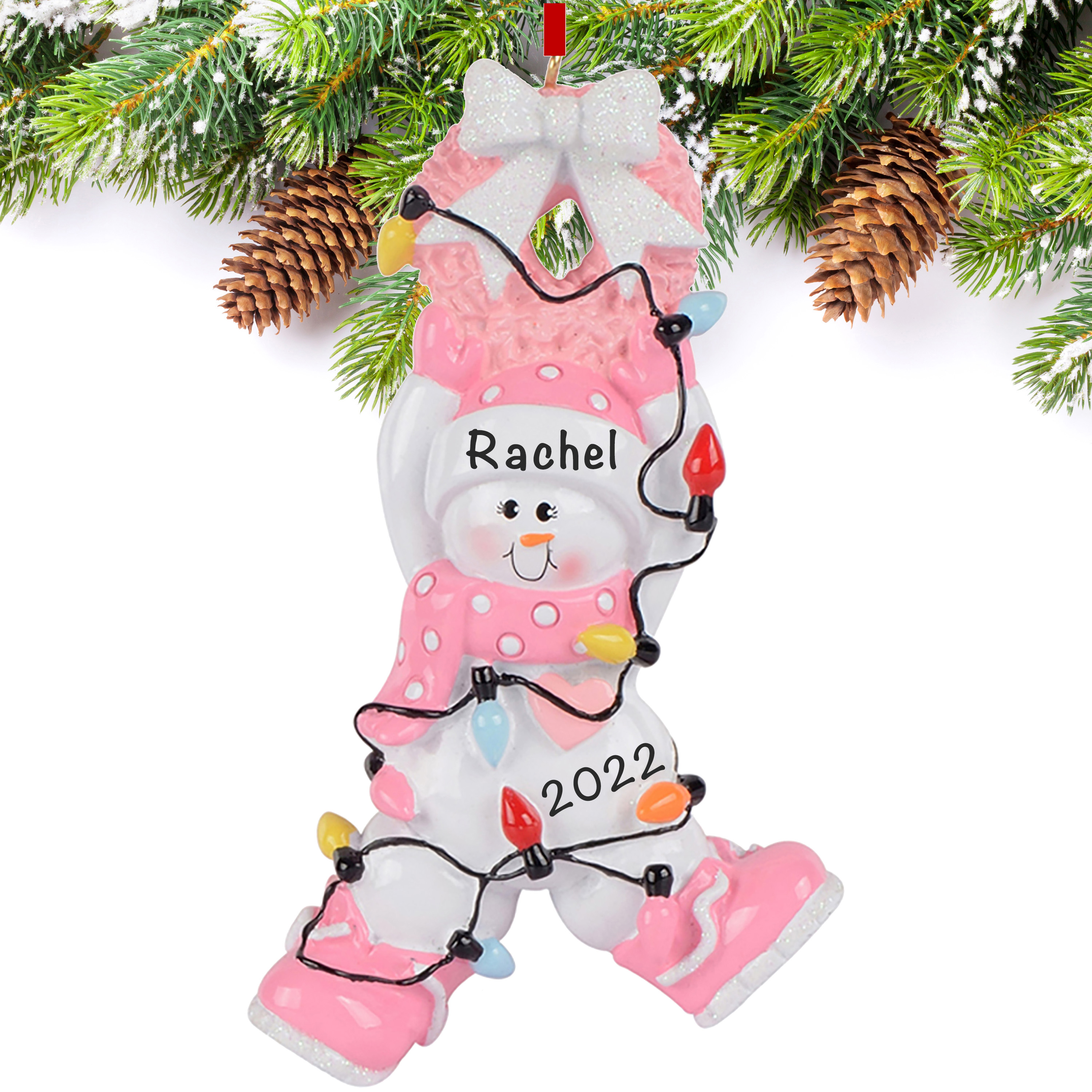 Baby Girl Christmas Lights Personalized Christmas Ornament