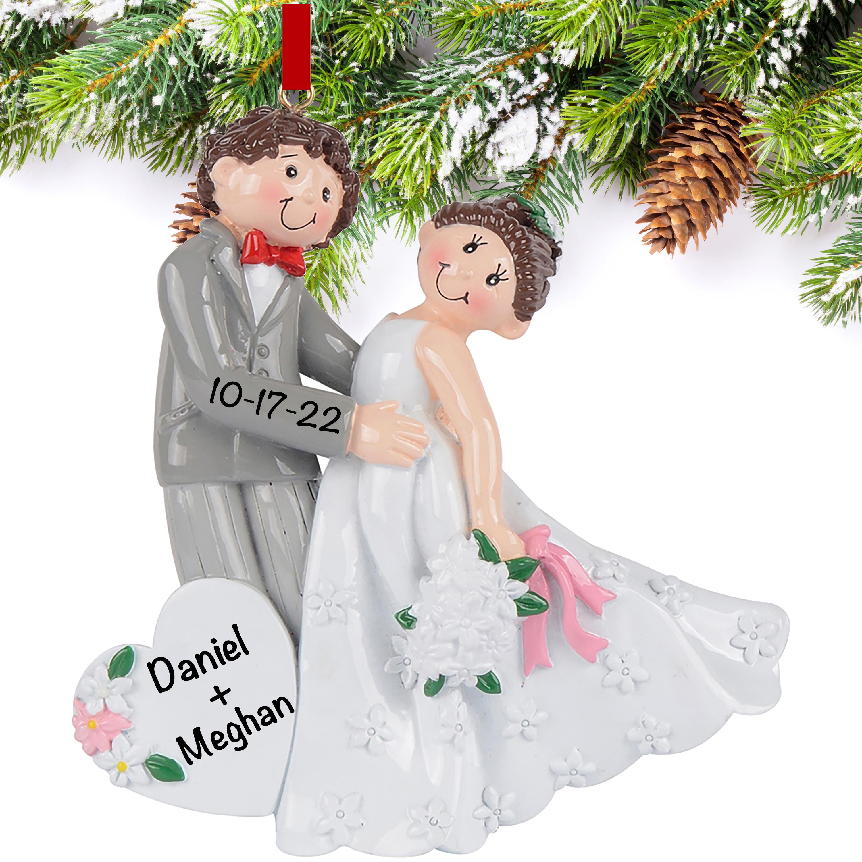 Bride and Groom Christmas Ornament