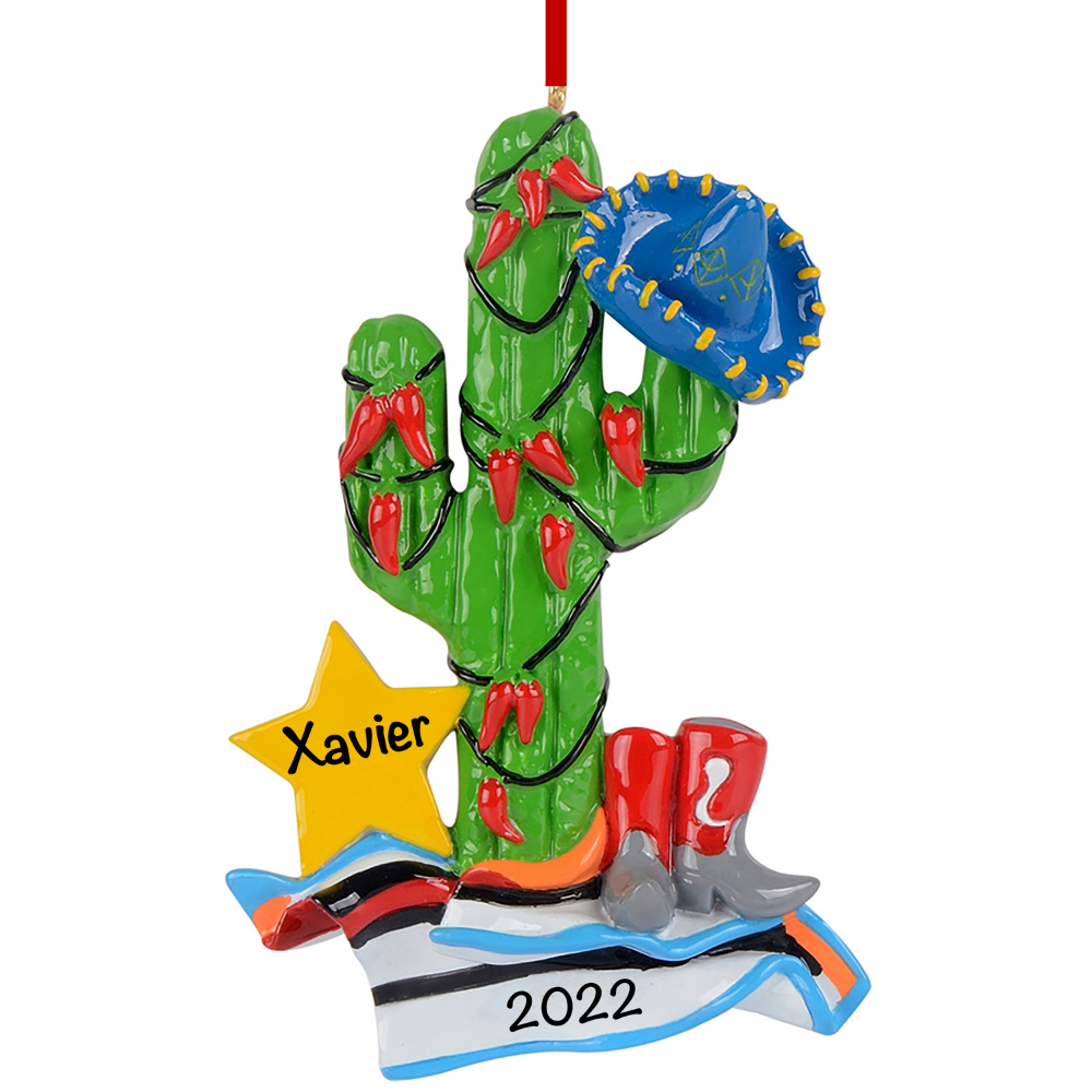 Cactus Personalized Christmas Ornament