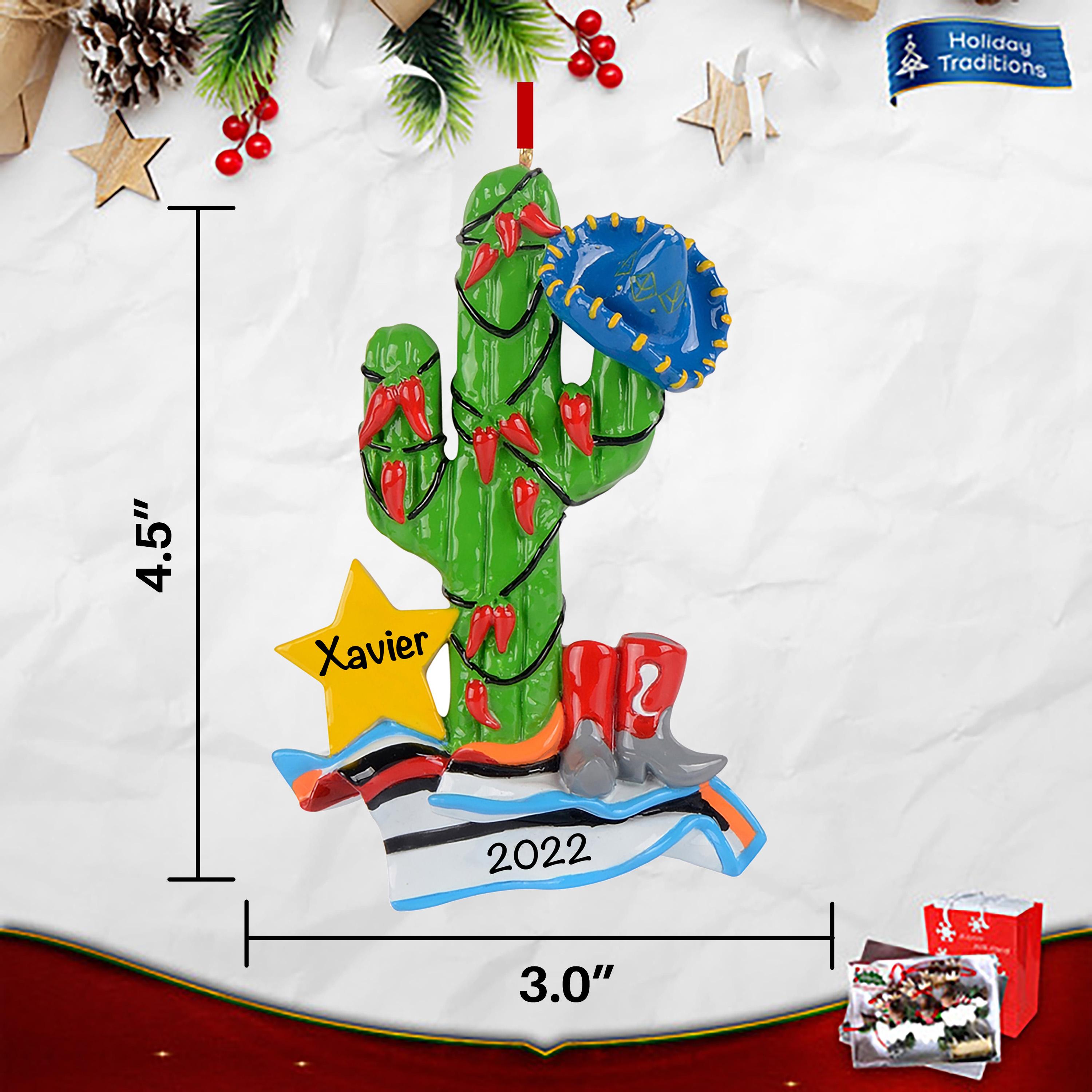 Cactus Personalized Christmas Ornament