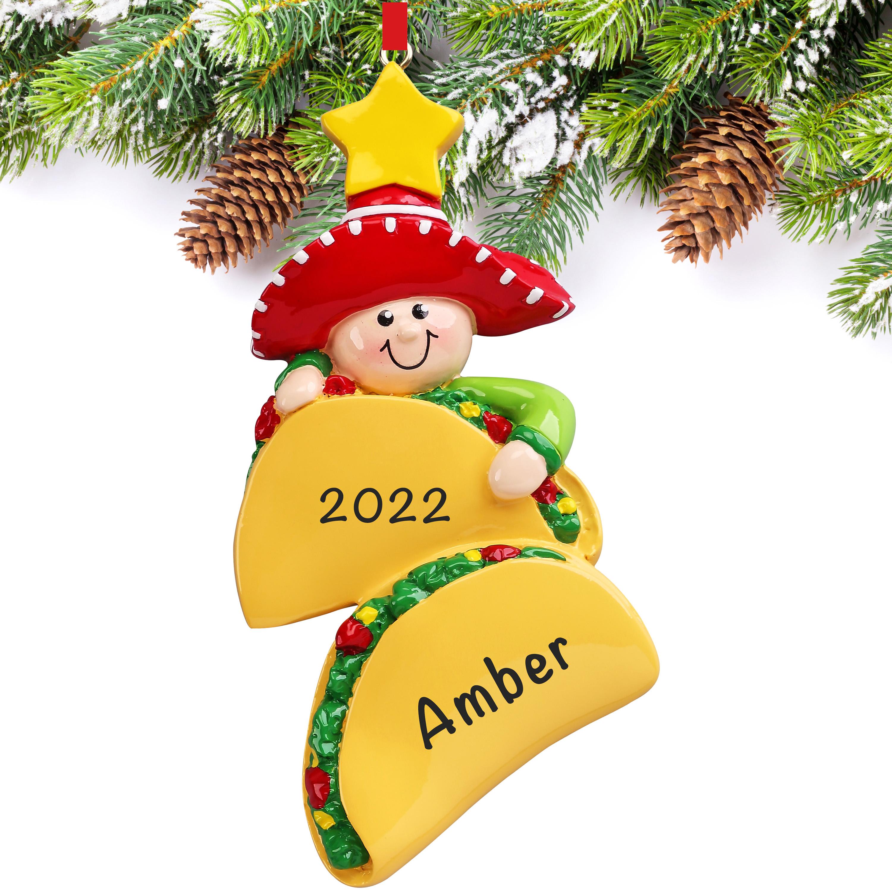 Taco Lover Personalized Christmas Ornament