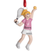 Tennis Girl Blonde Hair Personalized Christmas Ornament
