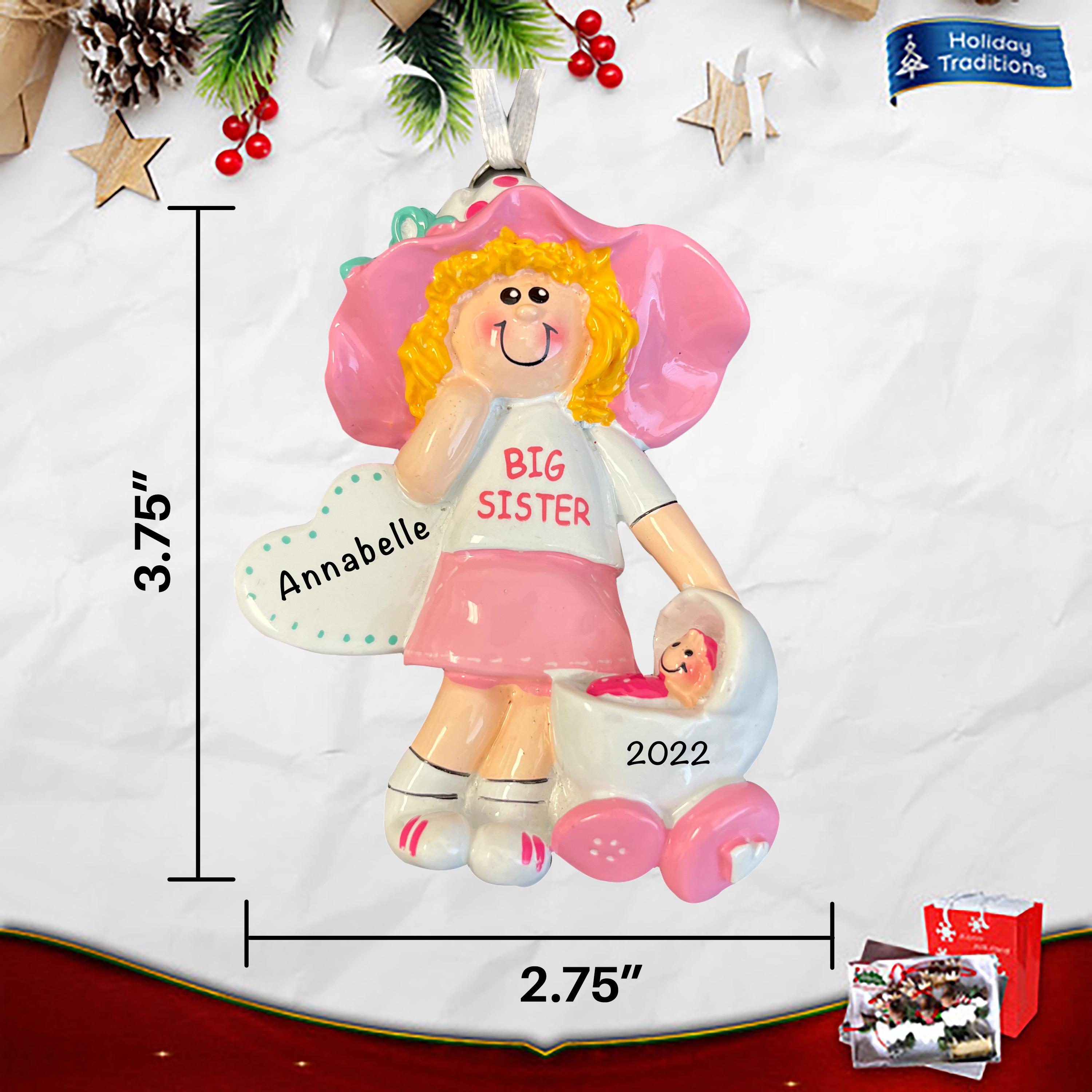 Big Sister Blonde Personalized Christmas Ornament