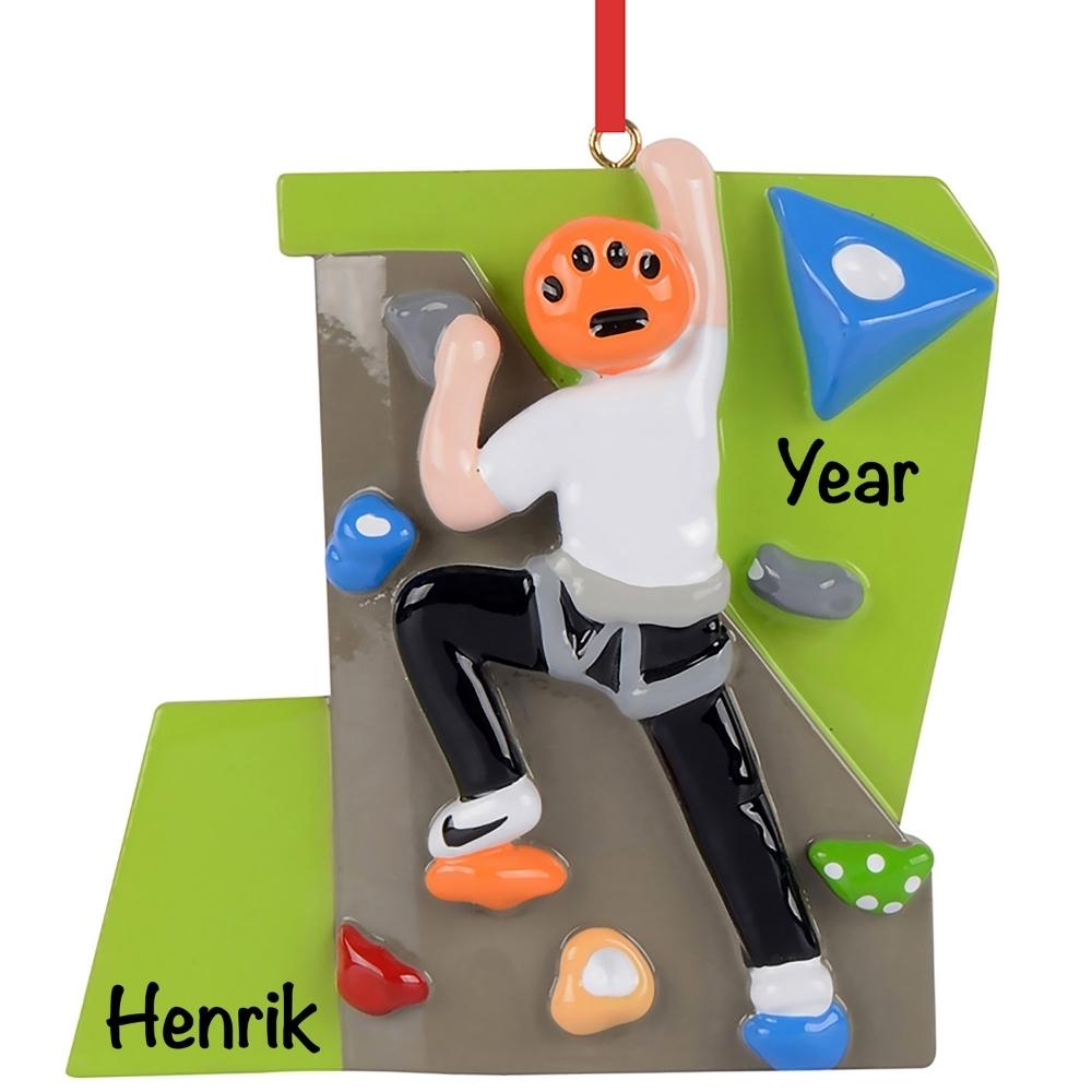 rock climber personalized ornament