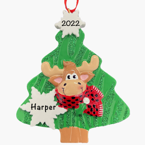 Personalized Moose Christmas Tree Ornament