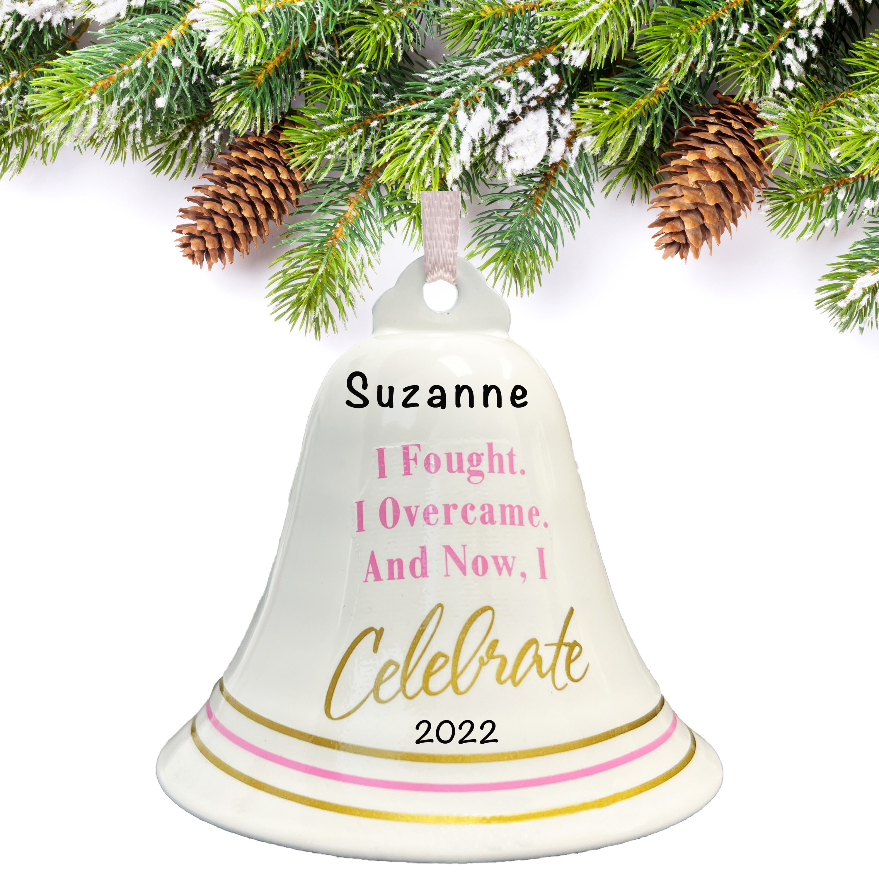 Cancer Bell Personalized Christmas Ornament