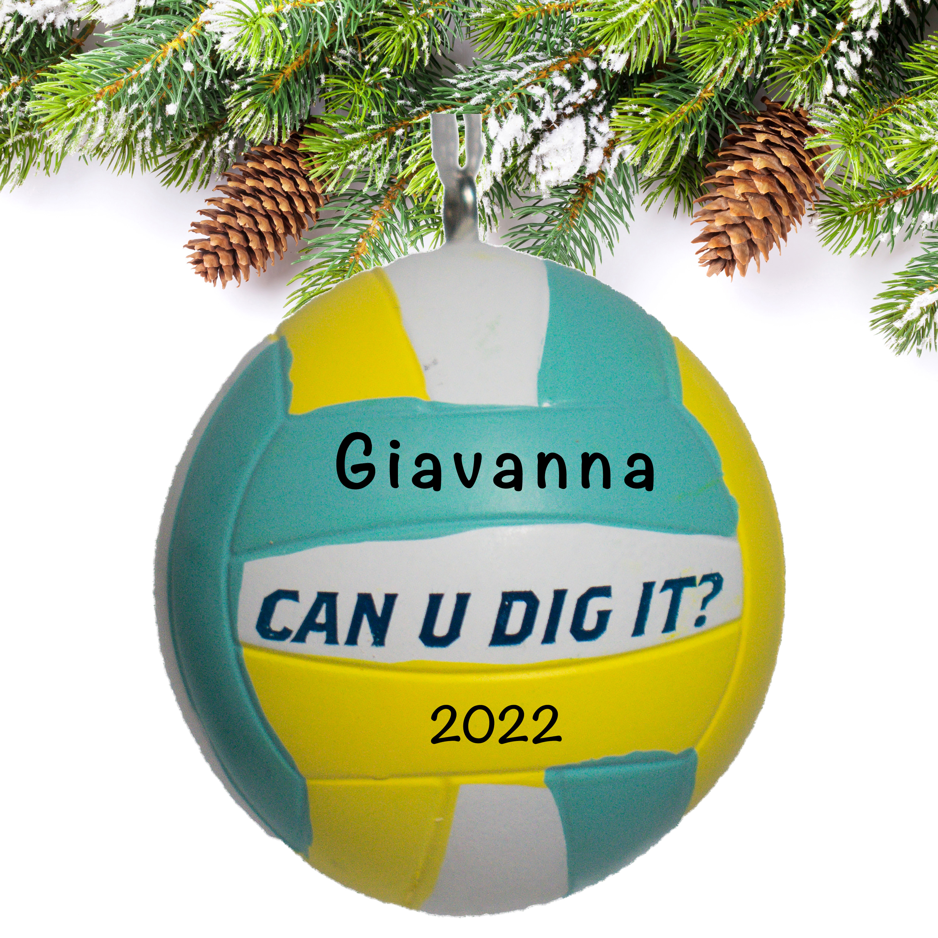 Personalized Volleyball Christmas Ornament for Tree
