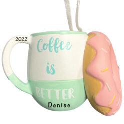 Coffee and Donuts Customized Christmas Ornaments