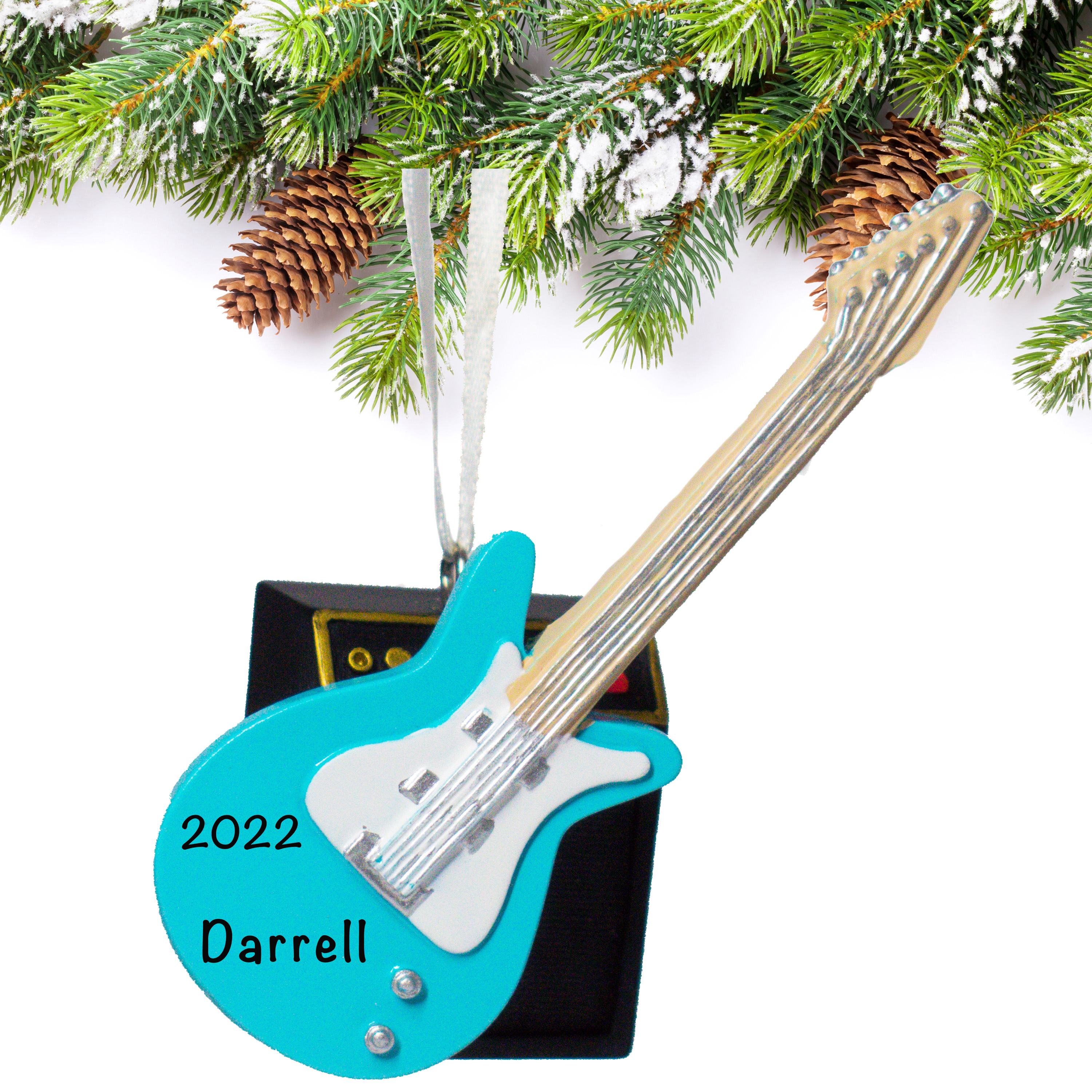 Electric Guitar Personalized Christmas Ornament