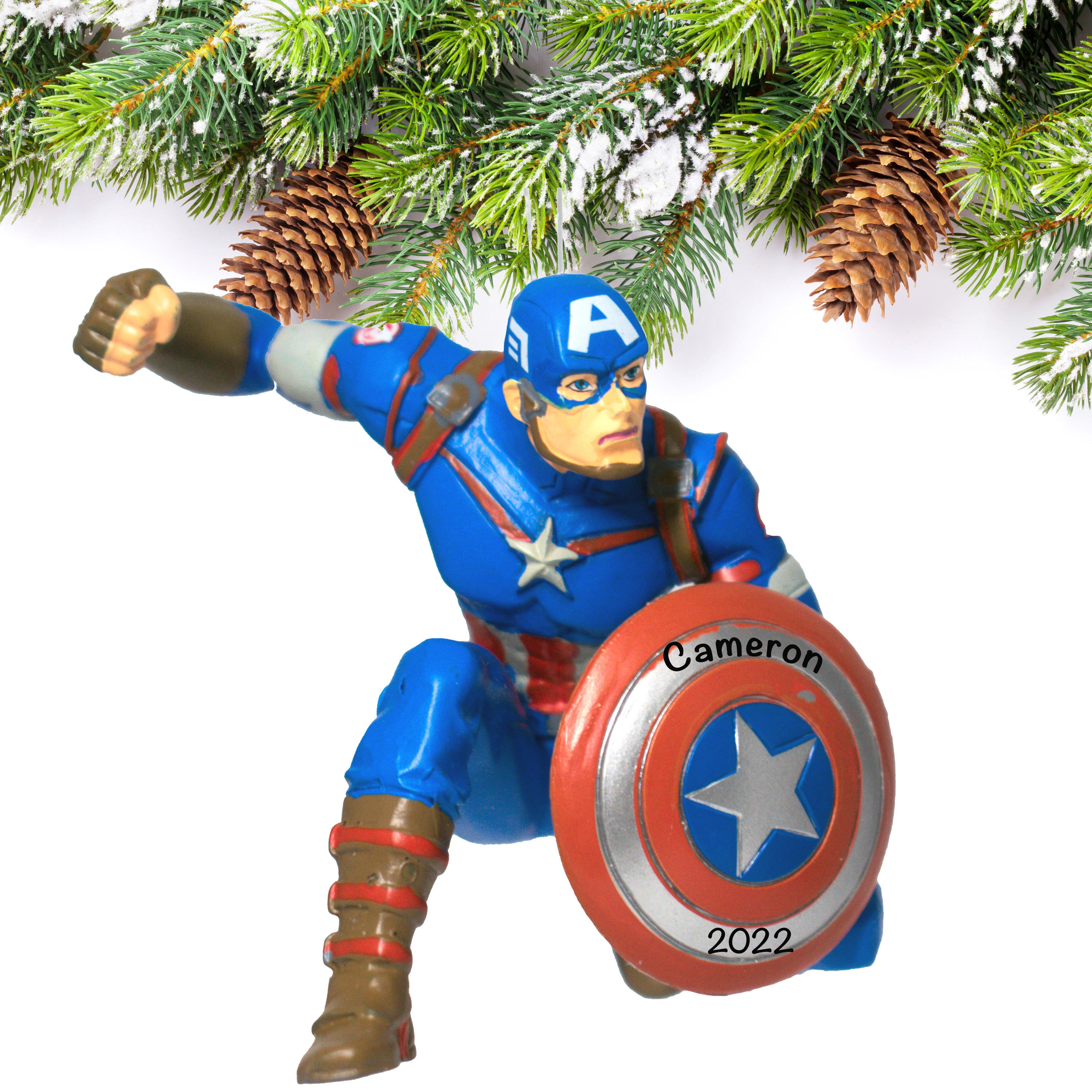 Avengers Captain America Personalized Christmas Ornament
