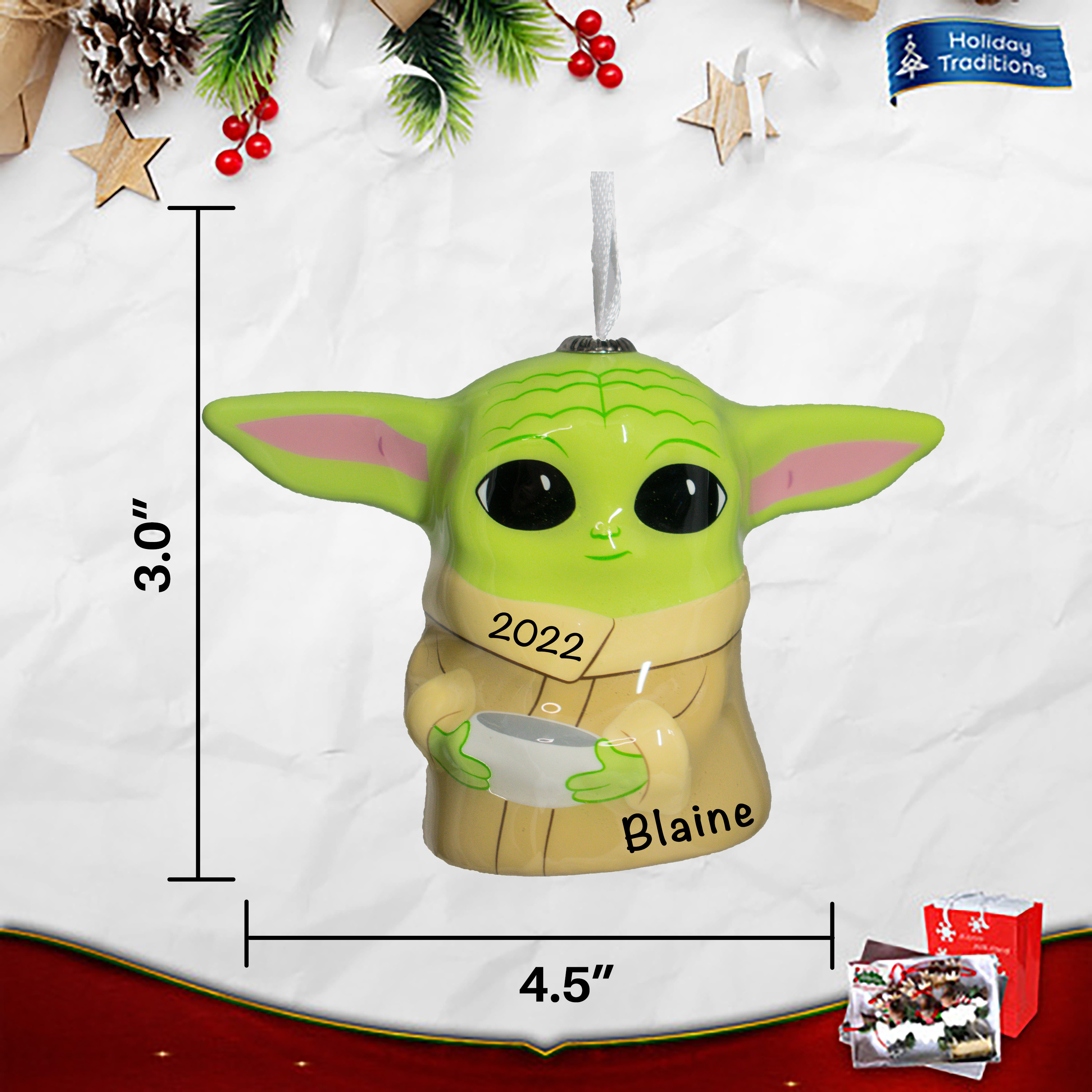 The Child Grogu Star Wars Personalized Christmas Ornament