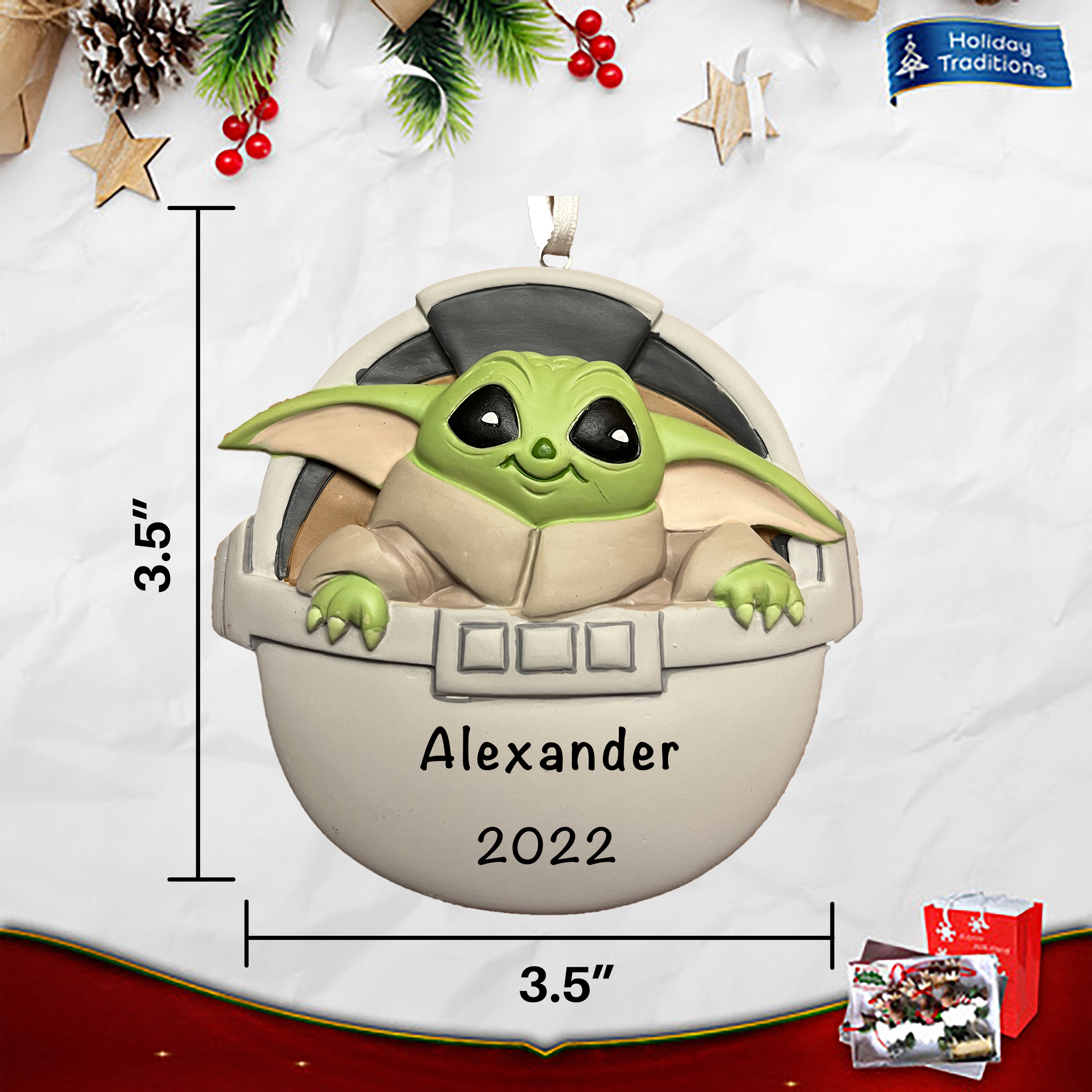 Star Wars Baby Yoda The Child Grogu Pod Christmas Ornament