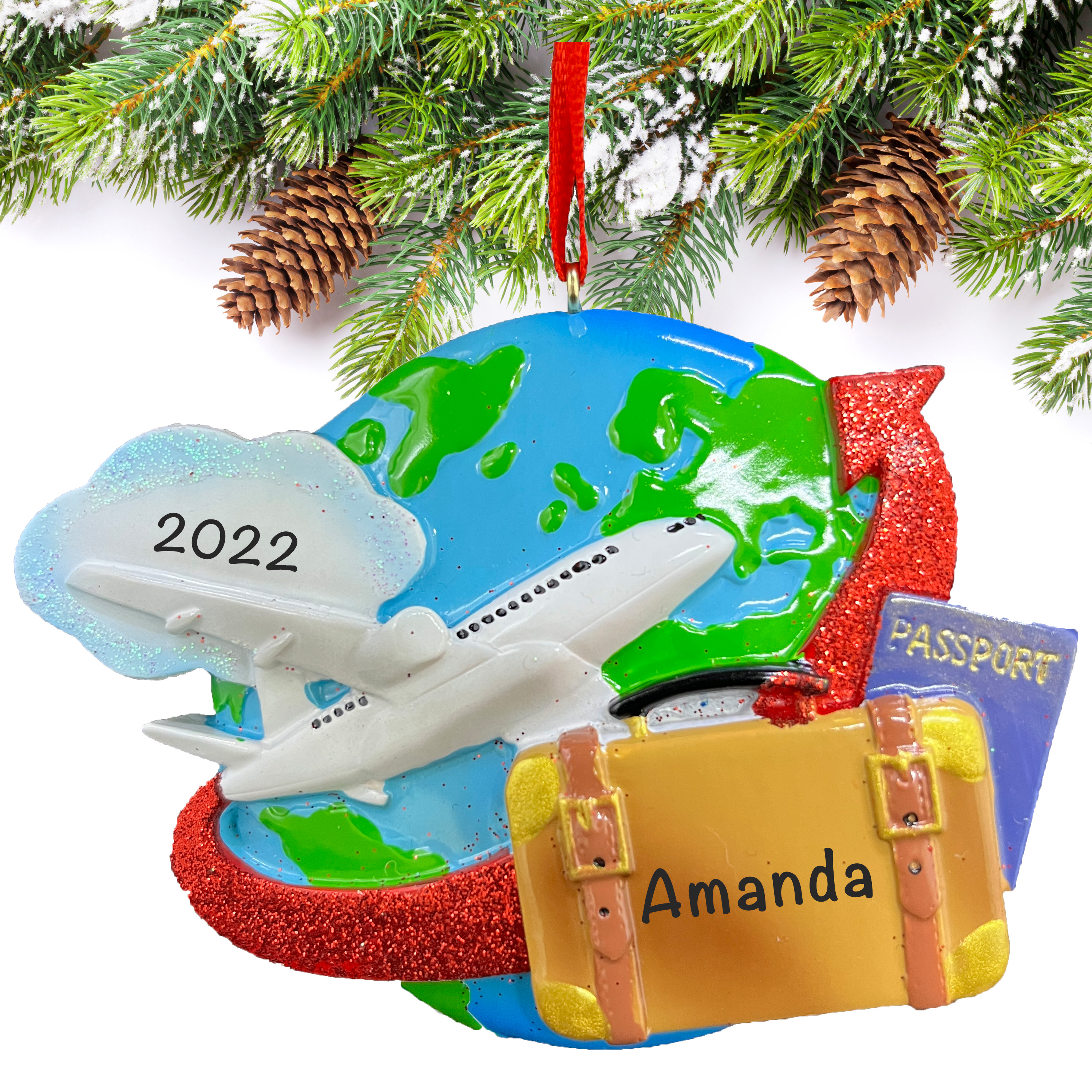 Travel Christmas ornament