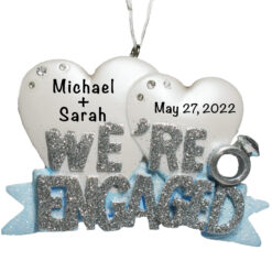 We're Engaged Personalized Christmas Ornament