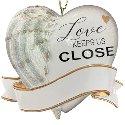 Memorial Ornament - Love Keeps Us Close RIP Personalized Christmas Ornament for Tree - Mother's Day Gift
