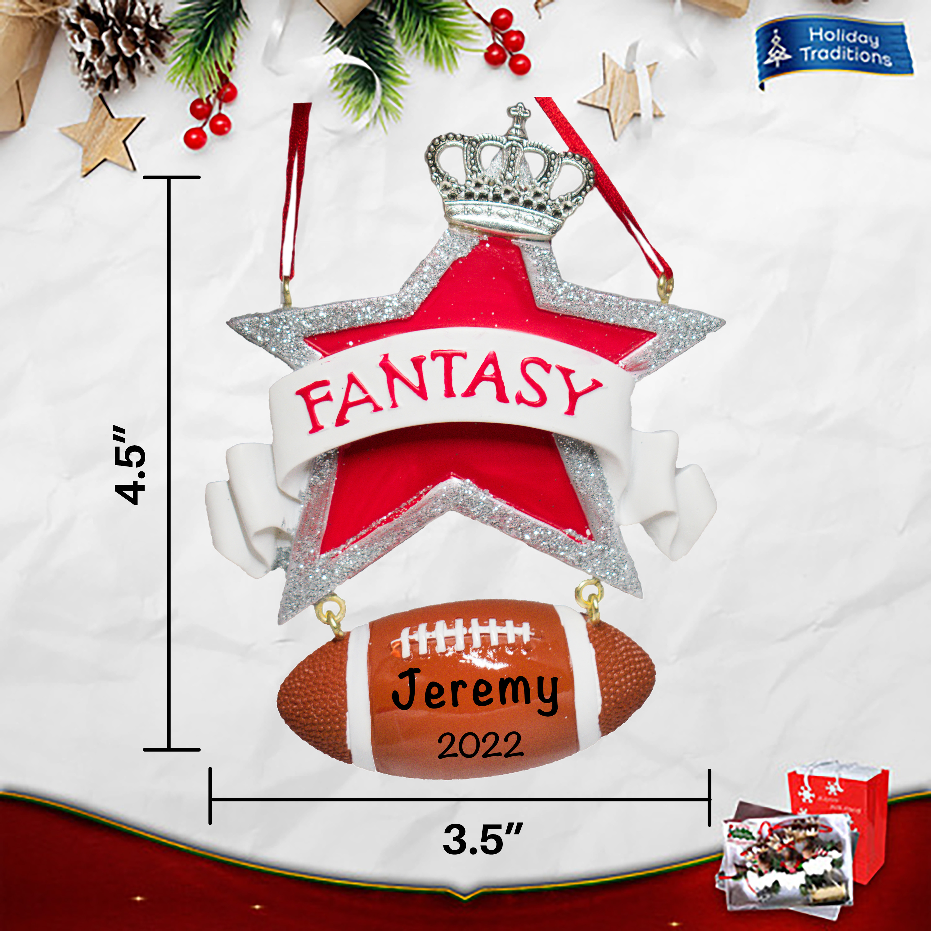 Fantasy Football Personalized Christmas Ornament