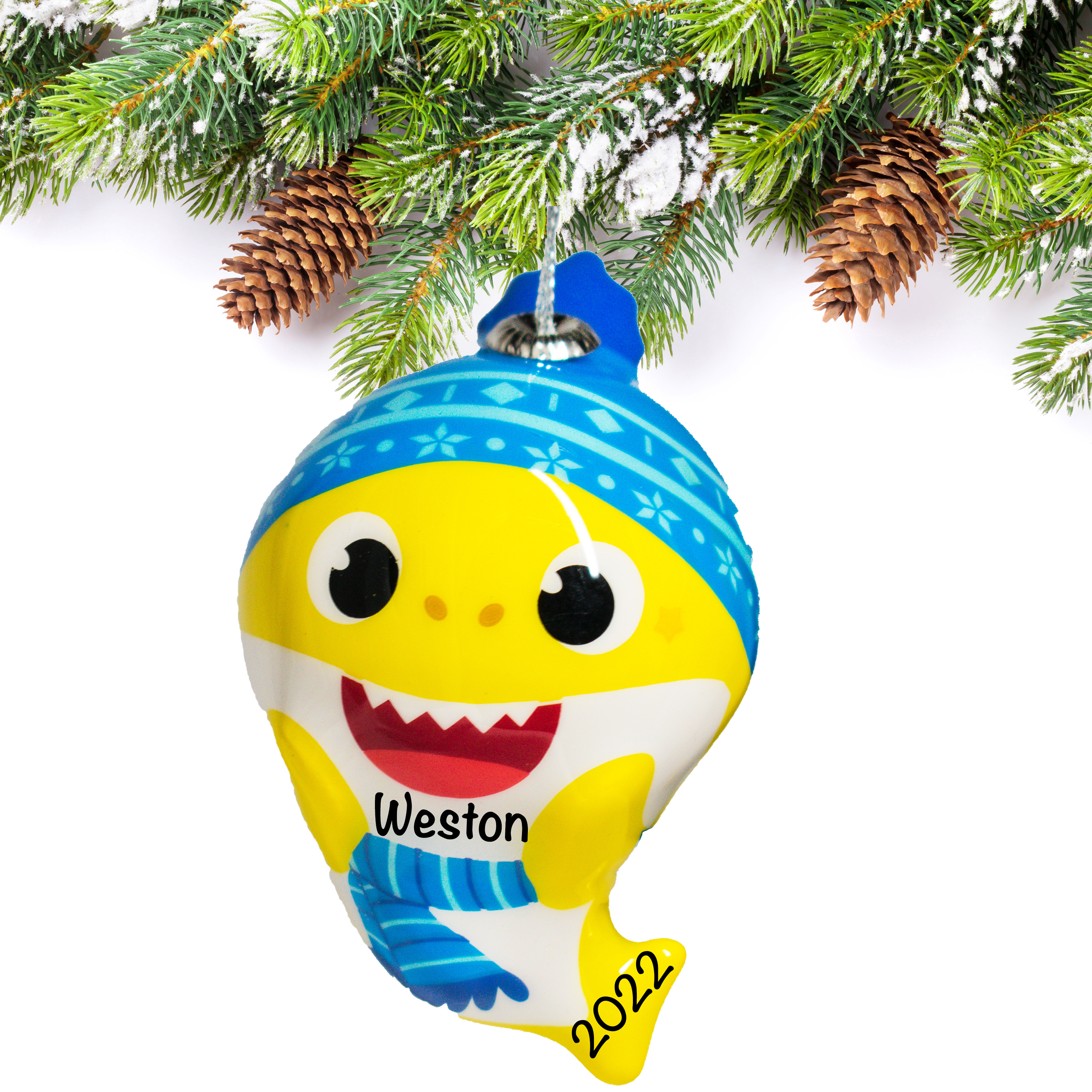 Baby Shark Winter Personalized Christmas Ornament