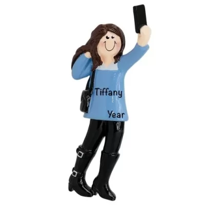 Selfie Girl Personalized Ornament -