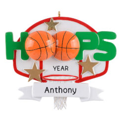 Basketball Hoops Personalized Ornament -Star Player Christmas Gift for Kids- High School College Sport Customized- website