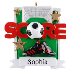 1122 - Personalized Soccer Christmas Ornament for Boys or Girls, Soccer Coach Custom Gift Xmas Tree - website
