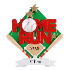 Baseball Ornament Baseball Christmas Tree Ornament - Home Run, t-ball, little league, softball custom gift - website