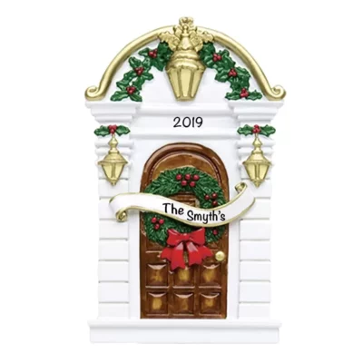 Personalized New Home Ornament Brown Door