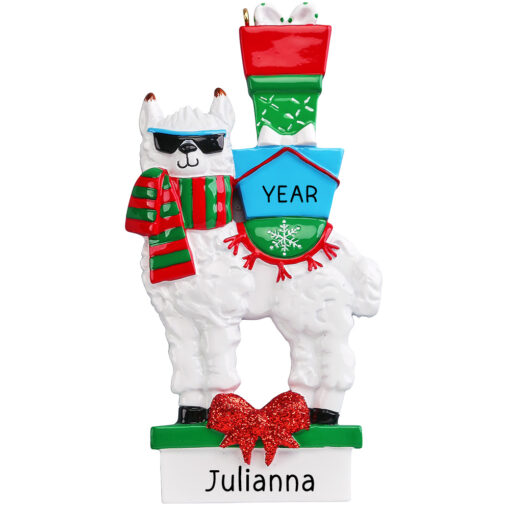 Llama Ornament - Personalized Llama Christmas Ornament for Tree - Custom Llama xmas Gift - myornament.com