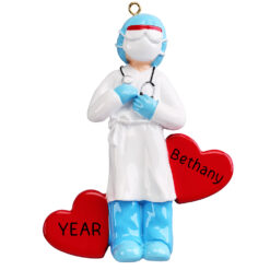 Woman Doctor Ornament - Personalized Female Surgeon Christmas Ornament - Anesthesiologist Ornament - Hospital Scrubs Ornament - Nurse Ornament - anesthesiologist ornament