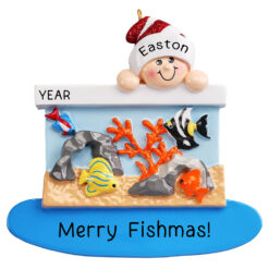 Fish Tank Personalized Christmas Ornament - Boys Girls Kids, Fish Lover Gift, Xmas Tree Custom