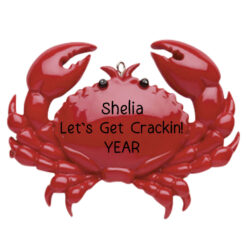 Red Crab Personalized Ornament - Maryland Crab Custom Christmas Gift - Seafood Lover