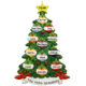 2G-12 Green Glitter Tree Family of 12 - Large Family Christmas Ornament