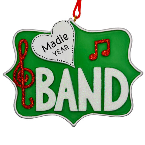I Love Band Personalized Christmas Ornament - Gift for Kids Boys Girls - Custom Marching Band Ornament - Personalized Marching Band Ornament for Christmas Tree - myornament.com