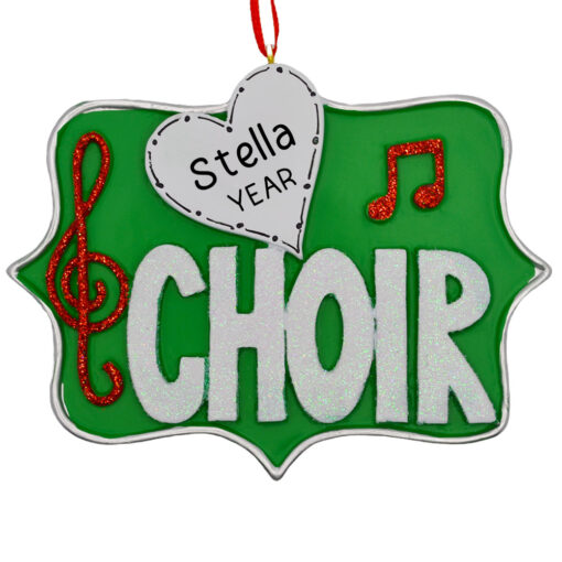 I Love Choir Personalized Christmas Ornament - Custom Gift for Boy Girl Kids Band - Personalized Present - Personalized Choir Ornament for Christmas Tree - School Church Choir - myornament.com