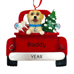Yellow Lab Ornament - Personalized Yellow Labrador Retreiver Christmas Ornament for Tree - Custom Yellow Lab Dog Gifts