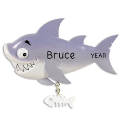 Shark Ornament - Personalized Gray Shark Christmas Ocean Lover Tree Decor Ornament - Customized Kids Gift