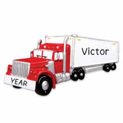 Semi Truck Personalized Christmas Ornament - Custom Tractor Trailer Ornament - Gift for Trucker - Personalized