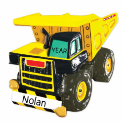 Construction Dump Truck Personalized Christmas Ornament - Construction Ornament for Chirstmas Tree - Personalized Crane Christmas Ornament Gift for Boys Girls Children - Personalized