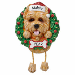 Cairn Terrier Wreath Personalized Christmas Ornament - Gifts for Friend Family Dog Mom Dog Dad Dog Lover - Custom Dog Name Cairn Terrier Present - Personalized Ornament for Christmas Tree