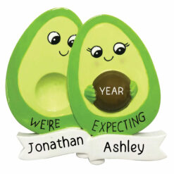 Avocado Couple Expecting Baby Personalized Christmas Ornament - Custom Baby Announcement Gift - Personalized Pregnancy Ornament